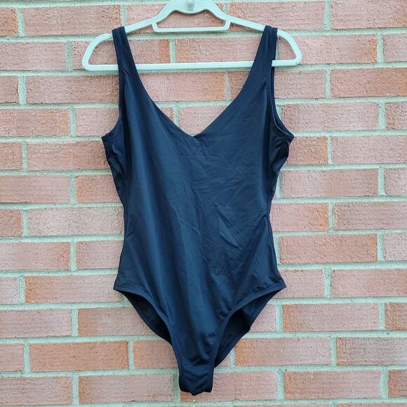Andie Ibiza Scoop Back One-Piece Swimsuit Black Large - Picture 2 of 5
